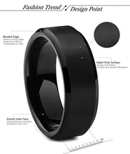 Load image into Gallery viewer, Tungsten Carbide Wedding Band Beveled All Black - Mister Bands