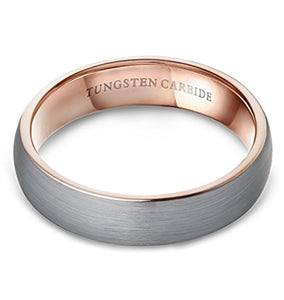 Tungsten Rings Wedding Band Brushed Rose Gold - Mister Bands