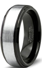 Load image into Gallery viewer, Tungsten Wedding Band Ring Comfort Fit Black Beveled Edge - Mister Bands