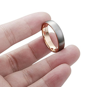 Tungsten Rings Wedding Band Brushed Rose Gold - Mister Bands