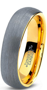 Tungsten Wedding Band 18K Yellow Gold Plated - Mister Bands