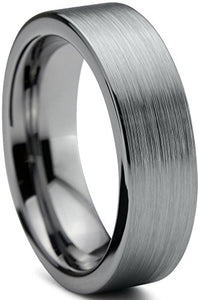 Tungsten Wedding Band Flat Pipe Cut - Mister Bands